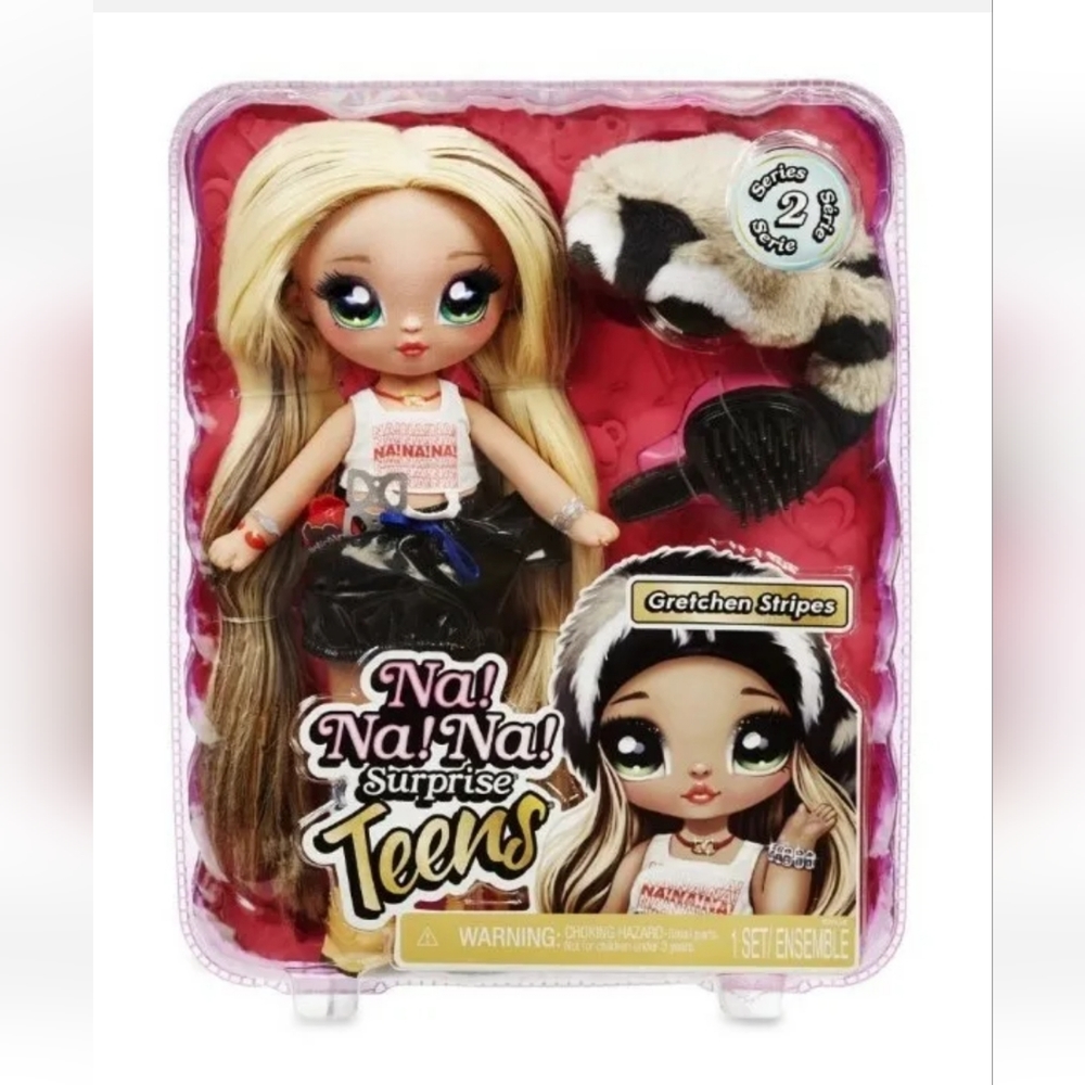 :*   Na! Na! Na! Surprise Teens Doll Gretchen Stripes (Raccoon) 11" fabric doll